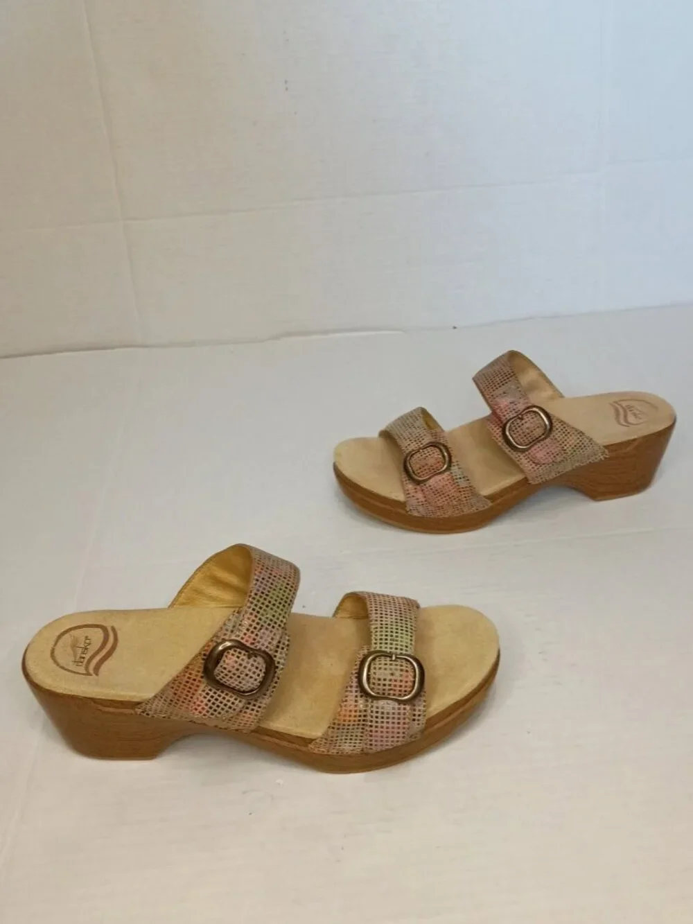 Dansko Sophie Stained Glass Metallic Wedge Sandals US Women's Size 9.5/ EU 40